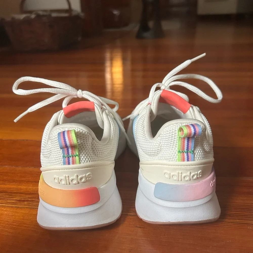 Adidas Cloudfoam Sneakers - White with Rainbow accents